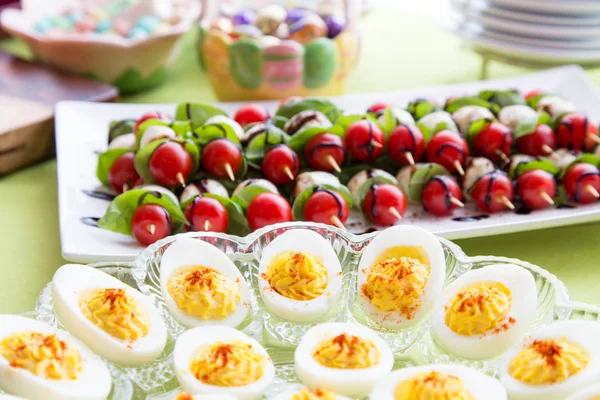 Easter appetizer food table — Stock Photo, Image
