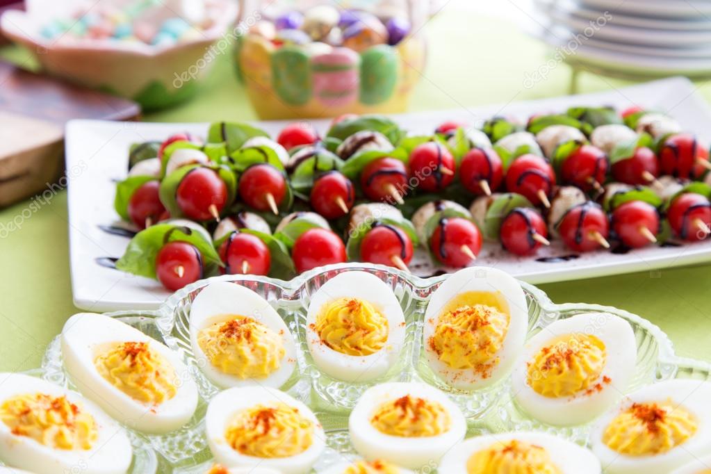 Easter appetizer food table