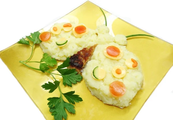 Creative vegetable food dinner lady-bird form — Stock Photo, Image