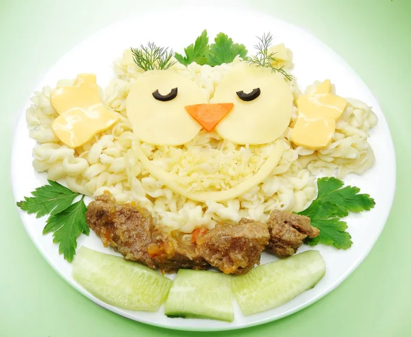 Creative vegetable food dinner bird form — Stock Photo, Image