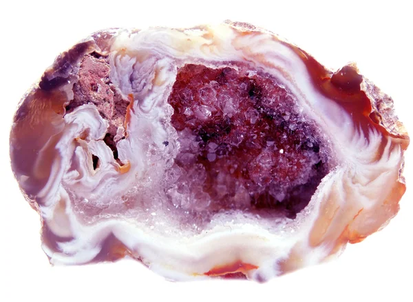 Agate with chalcedony geological crystal — Stock Photo, Image