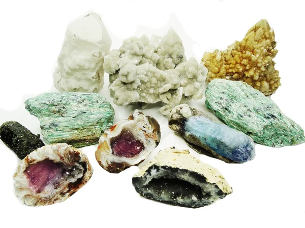 Amethyst quartz garnet sodalite agate geological crystals — Stock Photo, Image