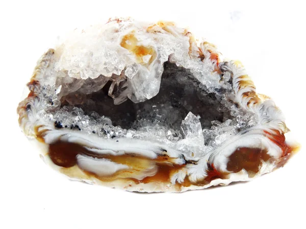 Агат с халкидонским геологическим кристаллом — стоковое фото