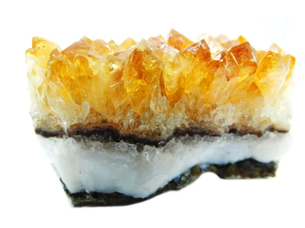 Geologische Kristalle der Citrin-Geode — Stockfoto