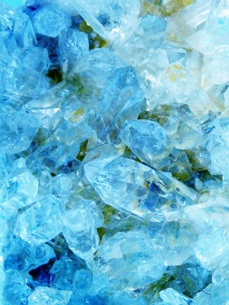 Aquamarine gem geode geological crystals — Stock Photo, Image