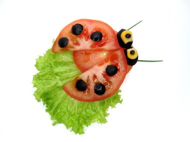 domates ile yaratıcı komik sebze snack