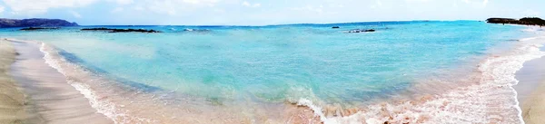 Panorama landschap van elafonissi strand Kreta eiland Griekenland — Stockfoto