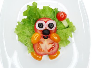 domates ile yaratıcı komik sebze snack