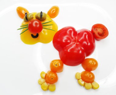 domates ile yaratıcı komik sebze snack