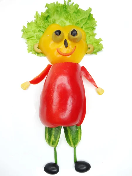 Spuntino vegetale divertente creativo con pomodoro — Foto Stock