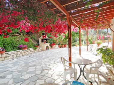 balkon ve Teras santorini Yunanistan bina lüks otel