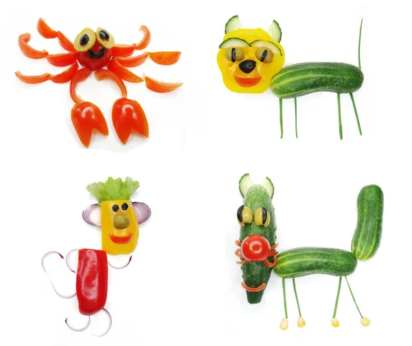 Aperitivo vegetal divertido creativo con tomate —  Fotos de Stock