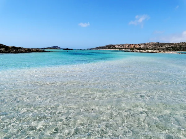 Pobřeží krajina elafonissi beach Kréta ostrov Řecka — Stock fotografie