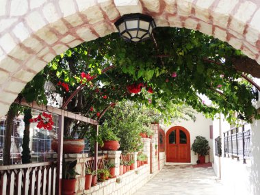 balkon ve Teras santorini Yunanistan bina lüks otel