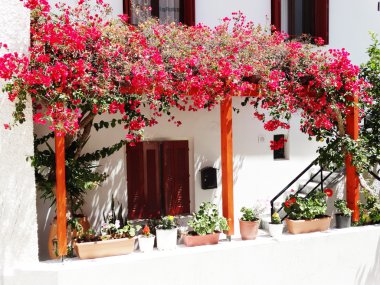 balkon ve Teras santorini Yunanistan bina lüks otel