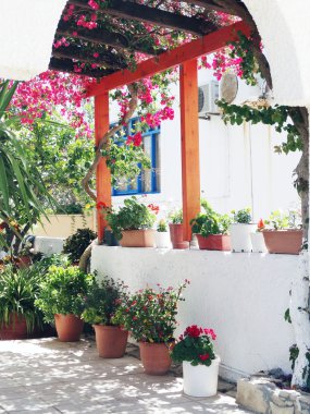 balkon ve Teras santorini Yunanistan bina lüks otel