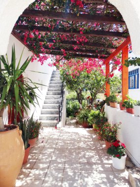 balkon ve Teras santorini Yunanistan bina lüks otel