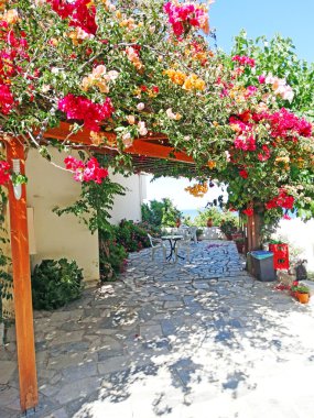 balkon ve Teras santorini Yunanistan bina lüks otel