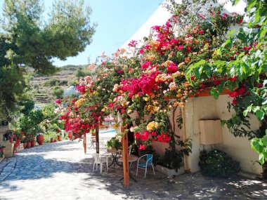 balkon ve Teras santorini Yunanistan bina lüks otel