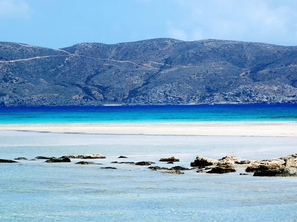 Pobřeží krajina elafonissi beach Kréta ostrov Řecka — Stock fotografie