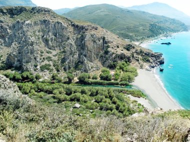 meditrannean deniz Girit Adası Yunanistan kıyı şeridi manzara