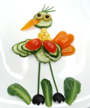 Salatalık ile yaratıcı komik sebze snack