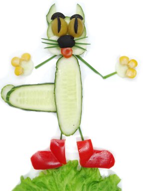 Salatalık ile yaratıcı komik sebze snack