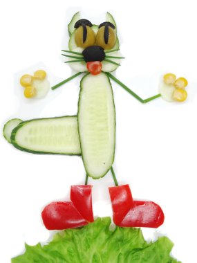 Salatalık ile yaratıcı komik sebze snack