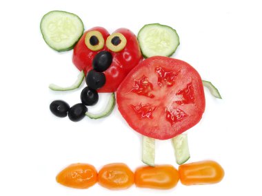 domates ile yaratıcı komik sebze snack