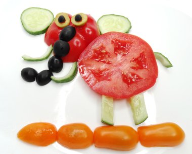 domates ile yaratıcı komik sebze snack