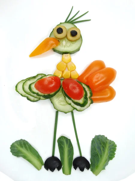 Creatieve grappige plantaardige snack met komkommer — Stockfoto
