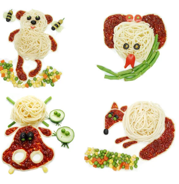 Creative vegetable food dinner bear form — Stock Photo, Image