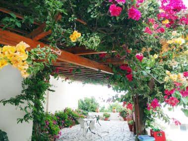 balkon ve Teras santorini Yunanistan bina lüks otel