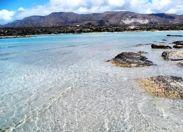 Costa paisaje de la playa elafonissi Creta isla griega — Foto de Stock