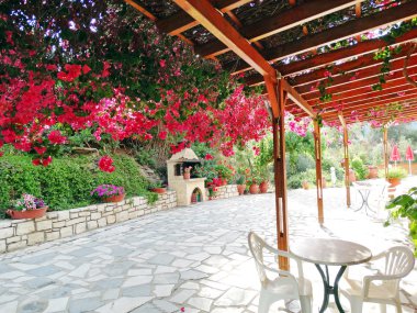 balkon ve Teras santorini Yunanistan bina lüks otel