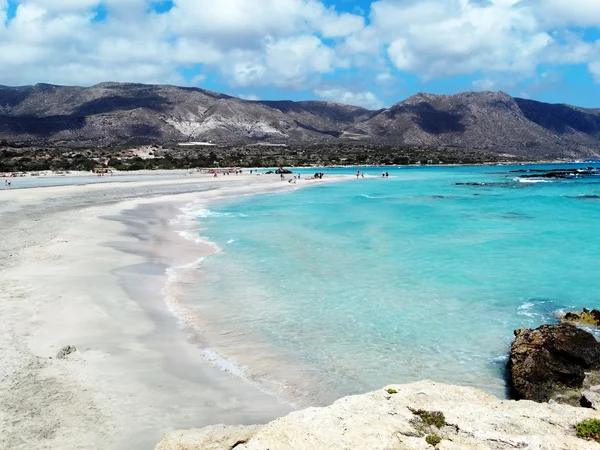 Pobřeží krajina elafonissi beach Kréta ostrov Řecka — Stock fotografie