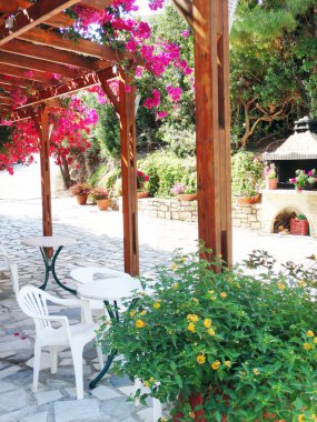 balkon ve Teras santorini Yunanistan bina lüks otel