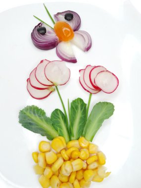 Salatalık ile yaratıcı komik sebze snack