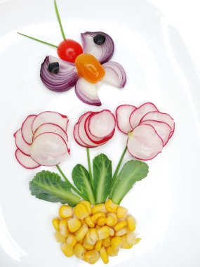 Salatalık ile yaratıcı komik sebze snack