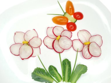 Salatalık ile yaratıcı komik sebze snack