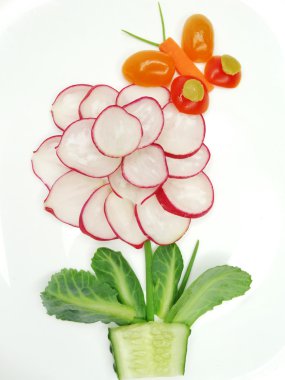 Salatalık ile yaratıcı komik sebze snack