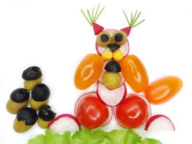 domates ile yaratıcı komik sebze snack