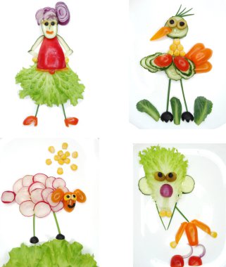 domates ile yaratıcı komik sebze snack