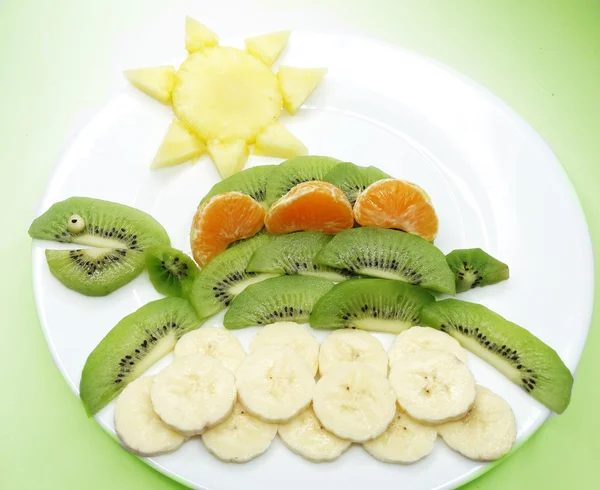 Creative fruit child dessert turtle form — Stock Photo, Image