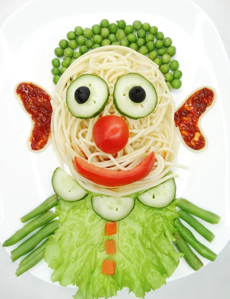 Creatieve plantaardige voedsel diner formulier clown — Stockfoto