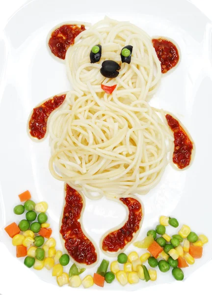 创造性的蔬菜食品晚餐形式熊 — 图库照片
