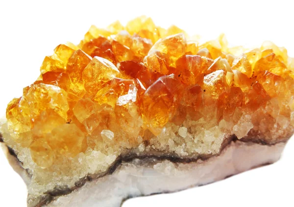 Geologiczne kryształy Citrine Geodezja — Zdjęcie stockowe