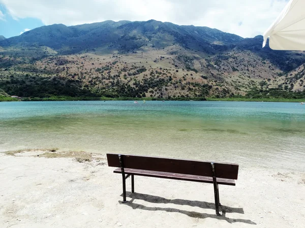 Panorama mountain lake Grecja — Zdjęcie stockowe