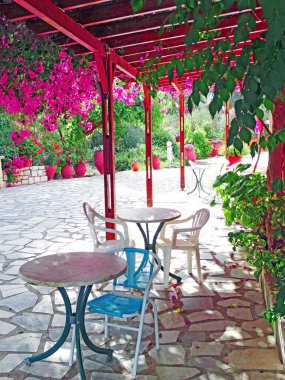 balkon ve Teras santorini Yunanistan bina lüks otel