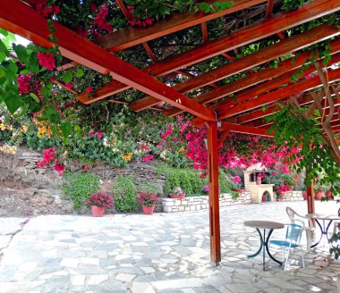 balkon ve Teras santorini Yunanistan bina lüks otel